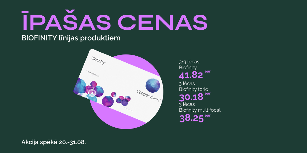 Biofinity zīmola akcija